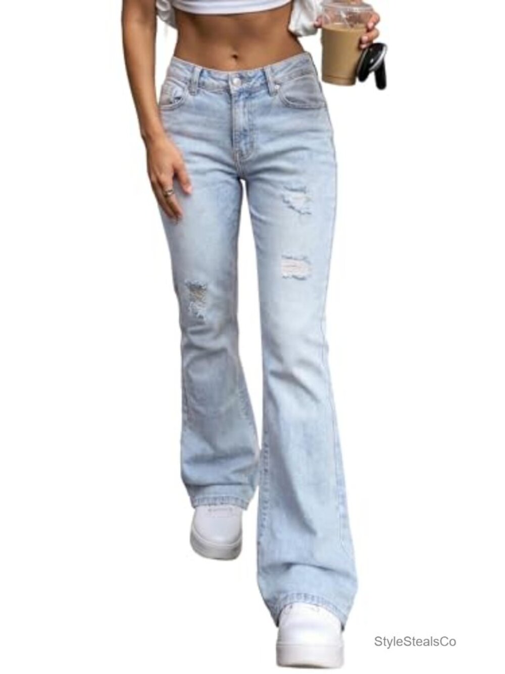 Women's Flare Jeans High Waist Stretch Bootcut Denim Pants